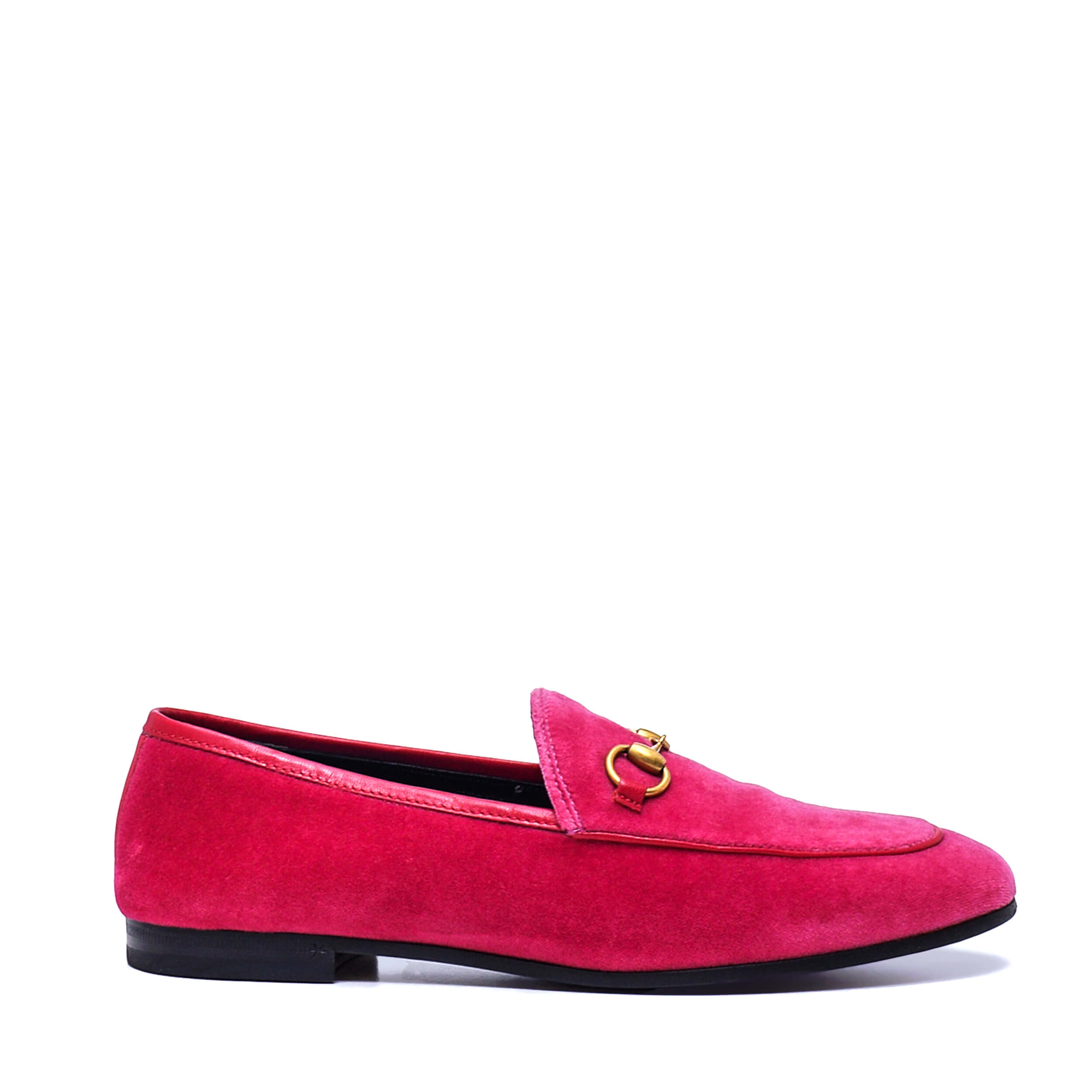 Gucci - Joordan Horsebit Pink Velvet Loafers / 37